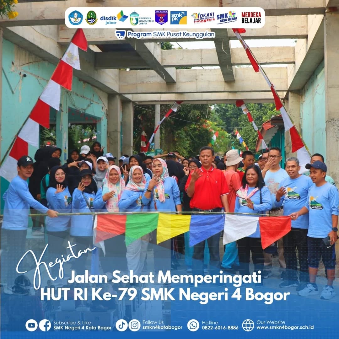SMK Negeri 4 Bogor Adakan Jalan Sehat HUT RI ke-79