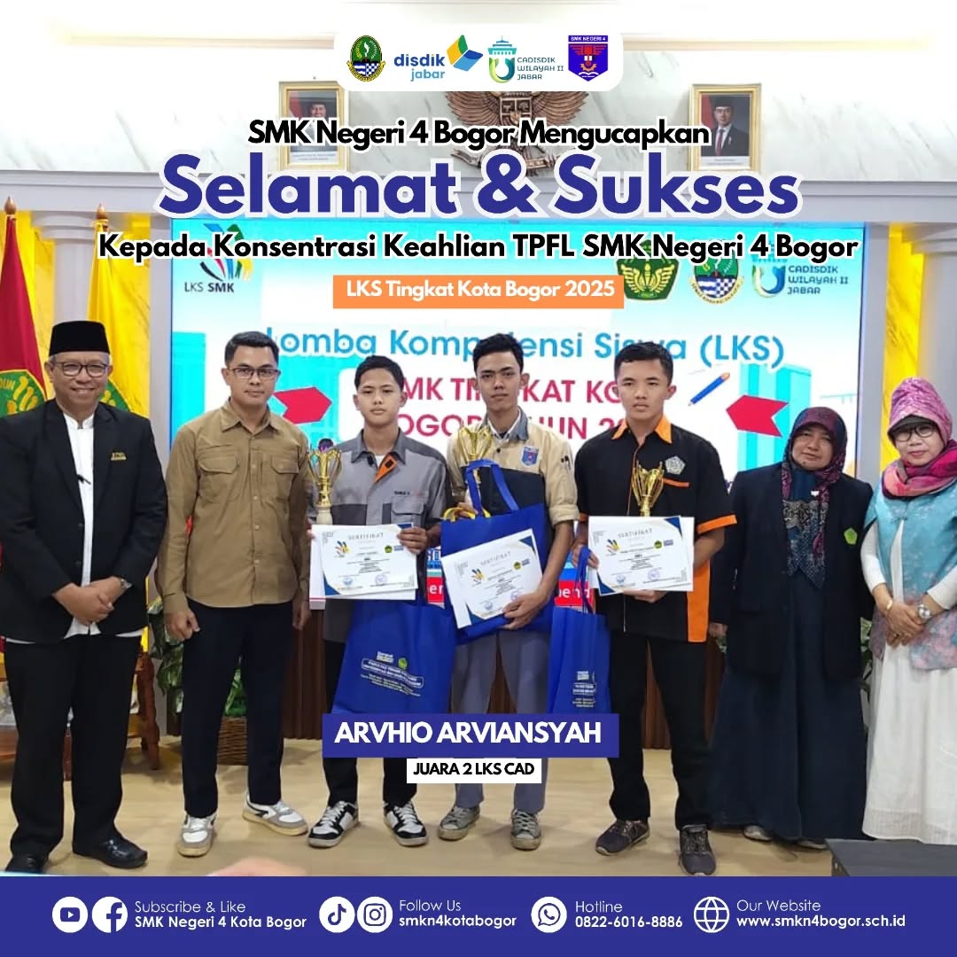 Siswa SMKN 4 Bogor Raih Juara 2 LKS CAD Tingkat Kota Bogor
