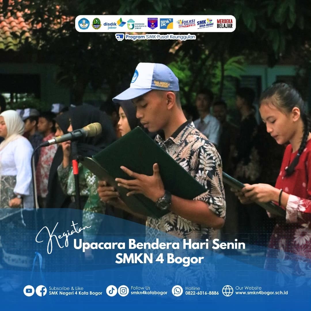 Upacara Bendera Rutin di SMKN 4 Bogor