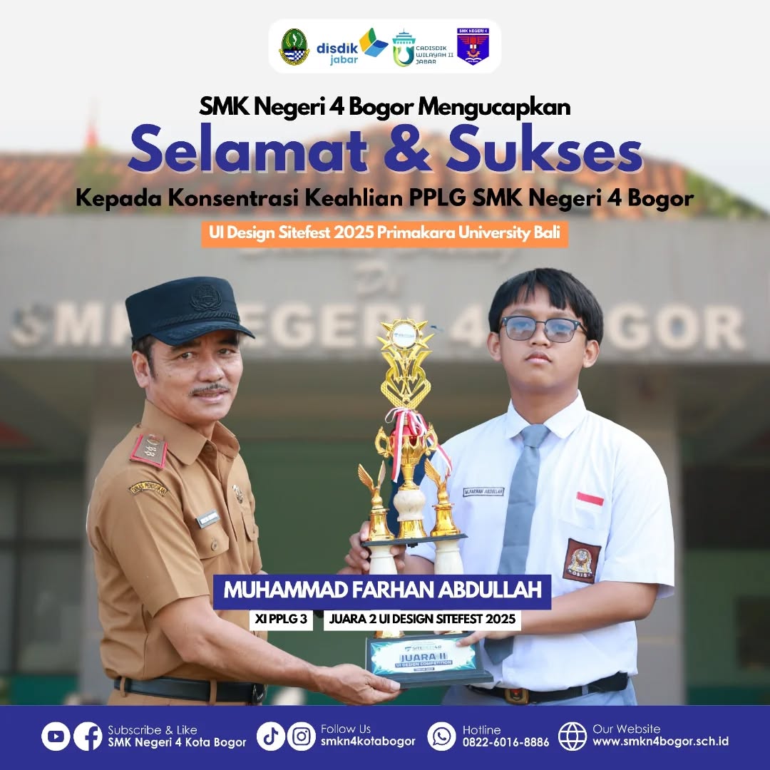 Siswa SMKN 4 Bogor Juara 2 UI Design Sitefest 2025
