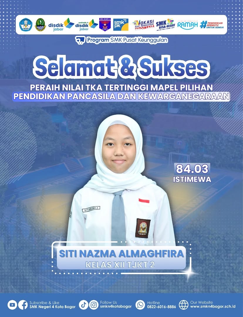 Siti Nazma Almaghfira Raih Nilai TKA PPKn Tertinggi
