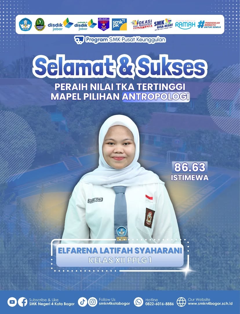 Elfarena SMKN 4 Bogor Puncaki Skor TKA Antropologi